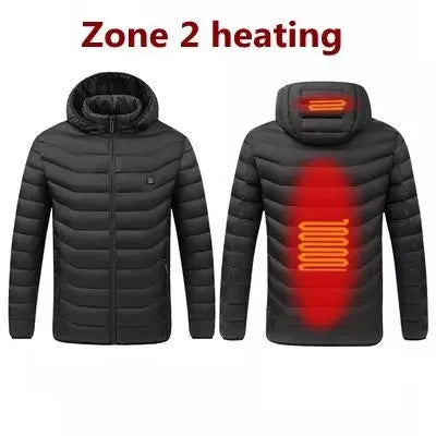 Men Heated down jacket USB Winter men's parka Outdoor Electric padded jacket Warm Sprots Thermal Coat Clothing Heated jacket