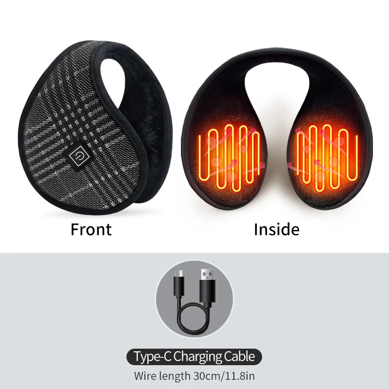 Heated Earmuffs Keep Ears Warm Windproof for Outdoor Cycling to Prevent Ear Frostbite Suitable for Seniors portable and wearable