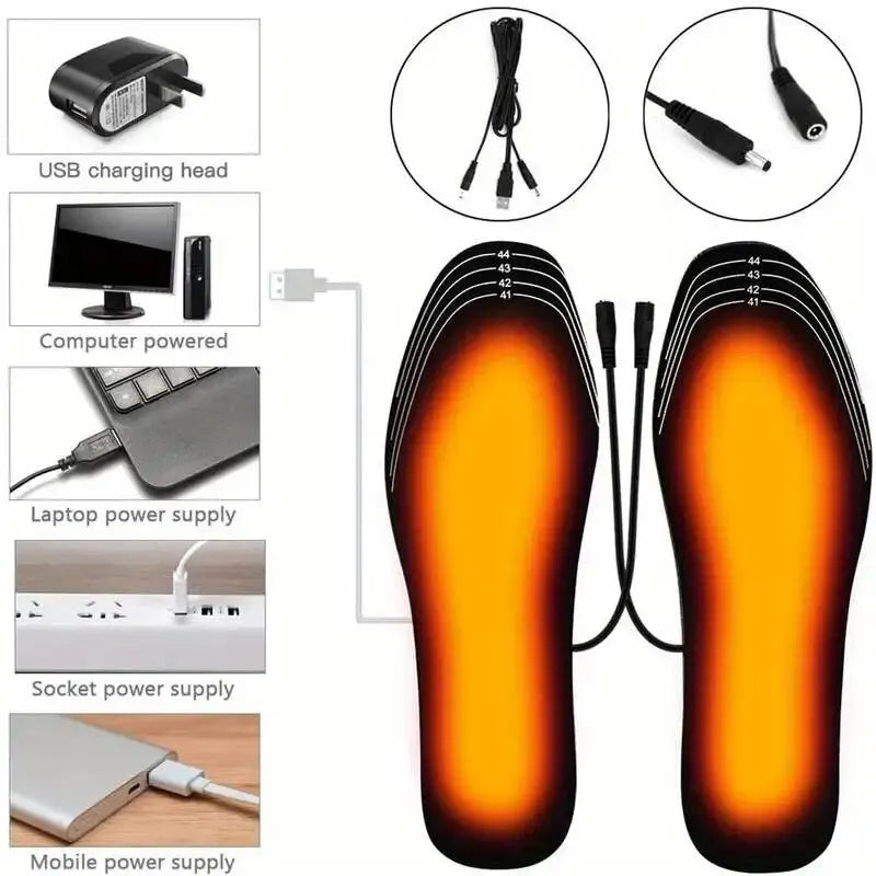 Heated Shoe Insoles Electric Warming Pad Insoles Cuttable Electric Heating Insoles Washable Heating Insoles Heating Foot Warmers