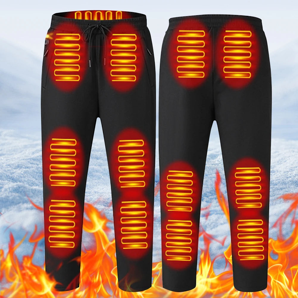 Heated Pants for Men Women 12 Heating Zone USB 5V Thermal Pants 3 Temperature Mode Heated Trousers for Skiing Fishing Motorcycle