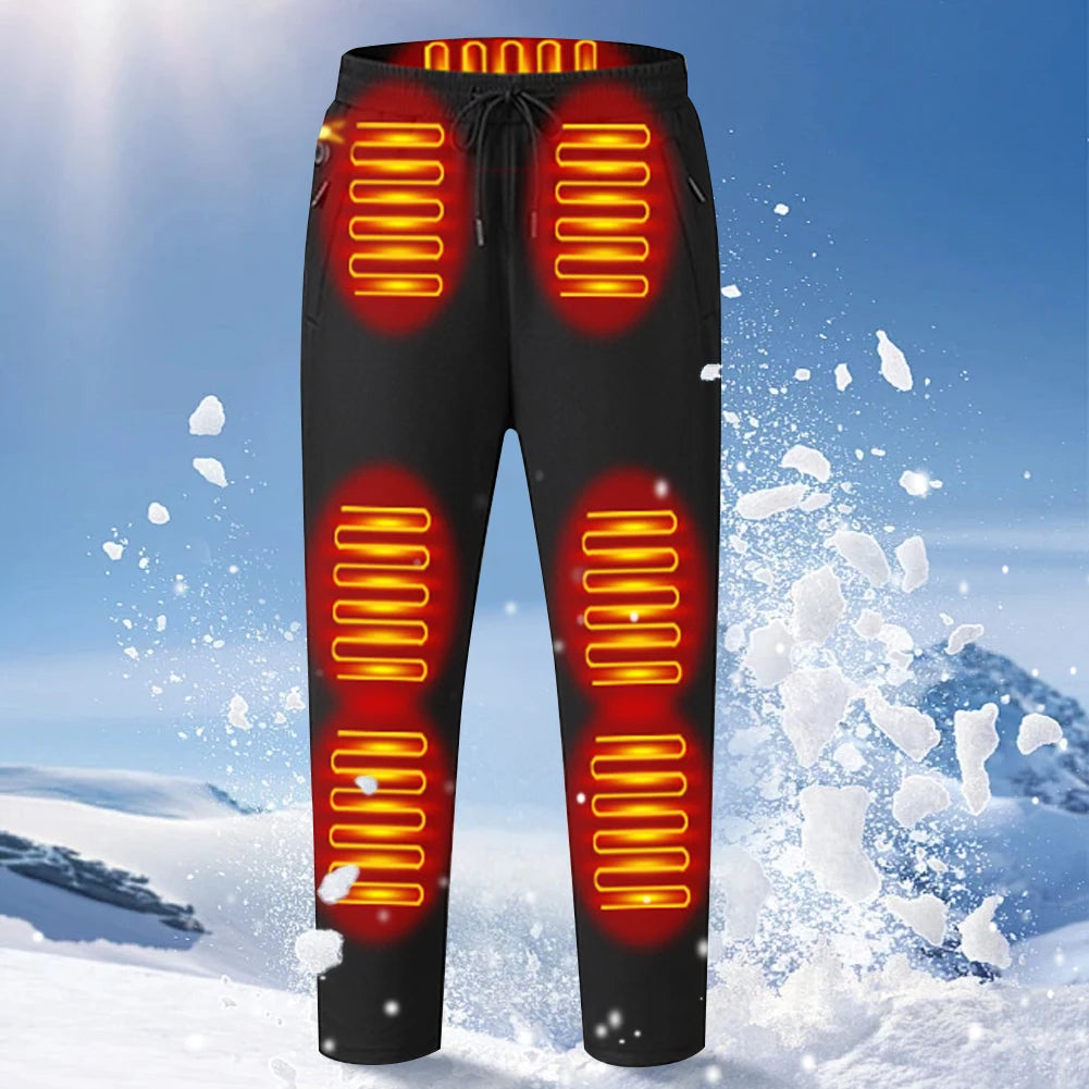 Heated Pants for Men Women 12 Heating Zone USB 5V Thermal Pants 3 Temperature Mode Heated Trousers for Skiing Fishing Motorcycle