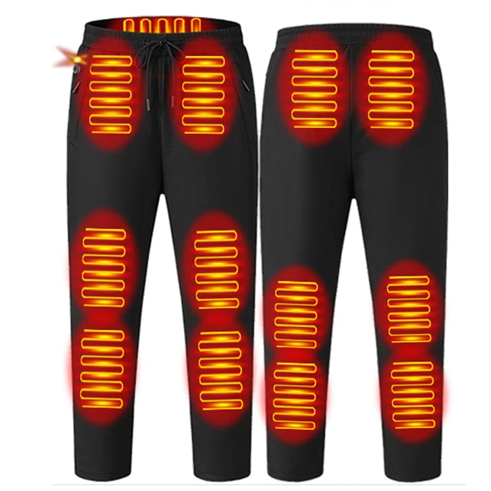 Heated Pants for Men Women 12 Heating Zone USB 5V Thermal Pants 3 Temperature Mode Heated Trousers for Skiing Fishing Motorcycle