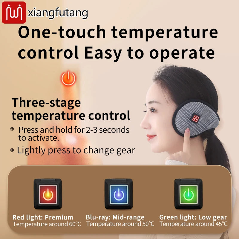 Heated Earmuffs Keep Ears Warm Windproof for Outdoor Cycling to Prevent Ear Frostbite Suitable for Seniors portable and wearable